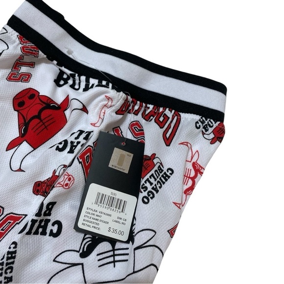Chicago Bulls Graphic Basketball Shorts Repeating Pattern Boys Size Small 8 NWT - Picture 3 of 8